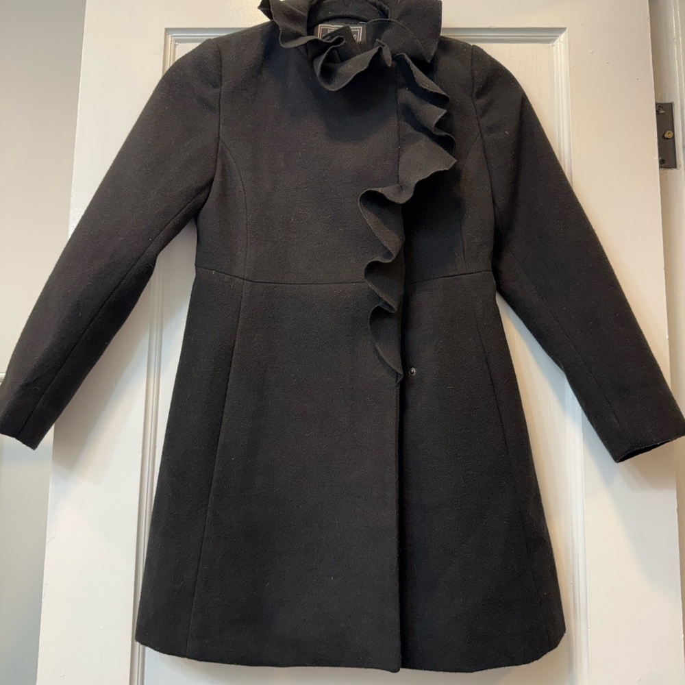 Rothschild Black Ruffle Trench Coat